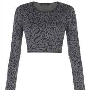 NWT! BCBGMaxAzria Leopard Cropped Sweater Size XS